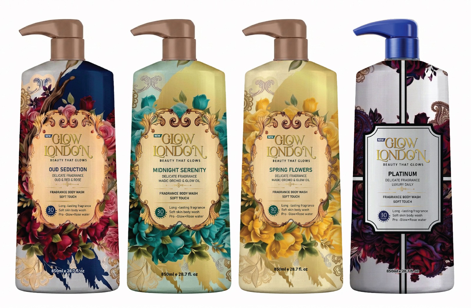 Glow London body wash range
